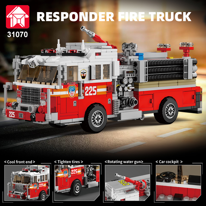 Heavy Equipment Lego - Le Yi 31070 American-style fire truck