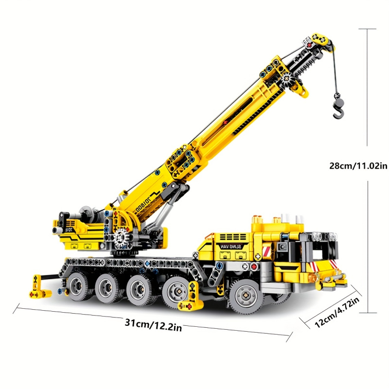 Yellow Telescopic Crane Buildi - Heavy Equipment Lego avis et prix