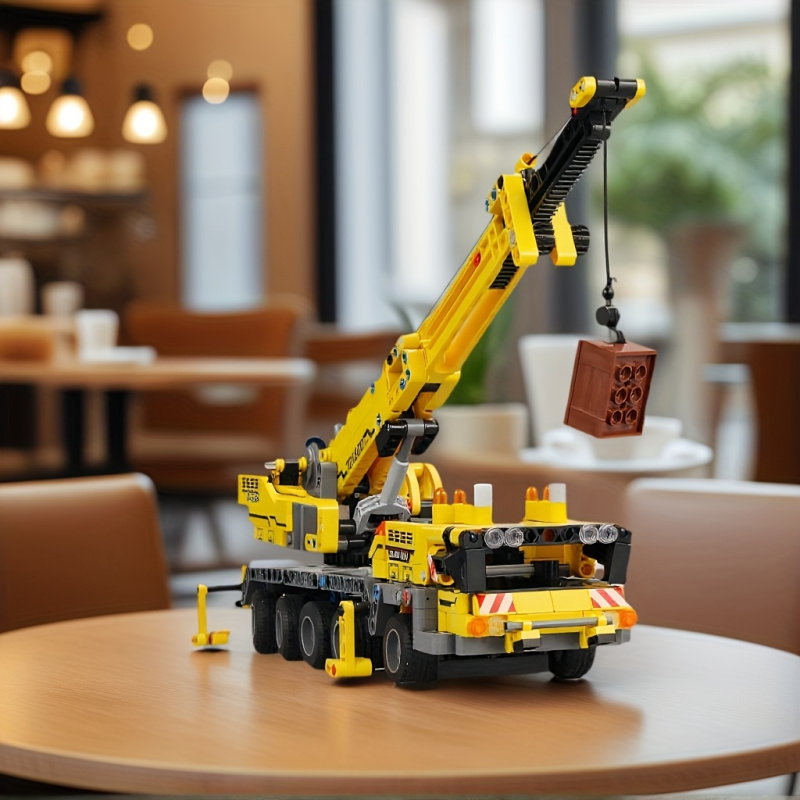 Yellow Telescopic Crane Buildi - Heavy Equipment Lego avis et prix