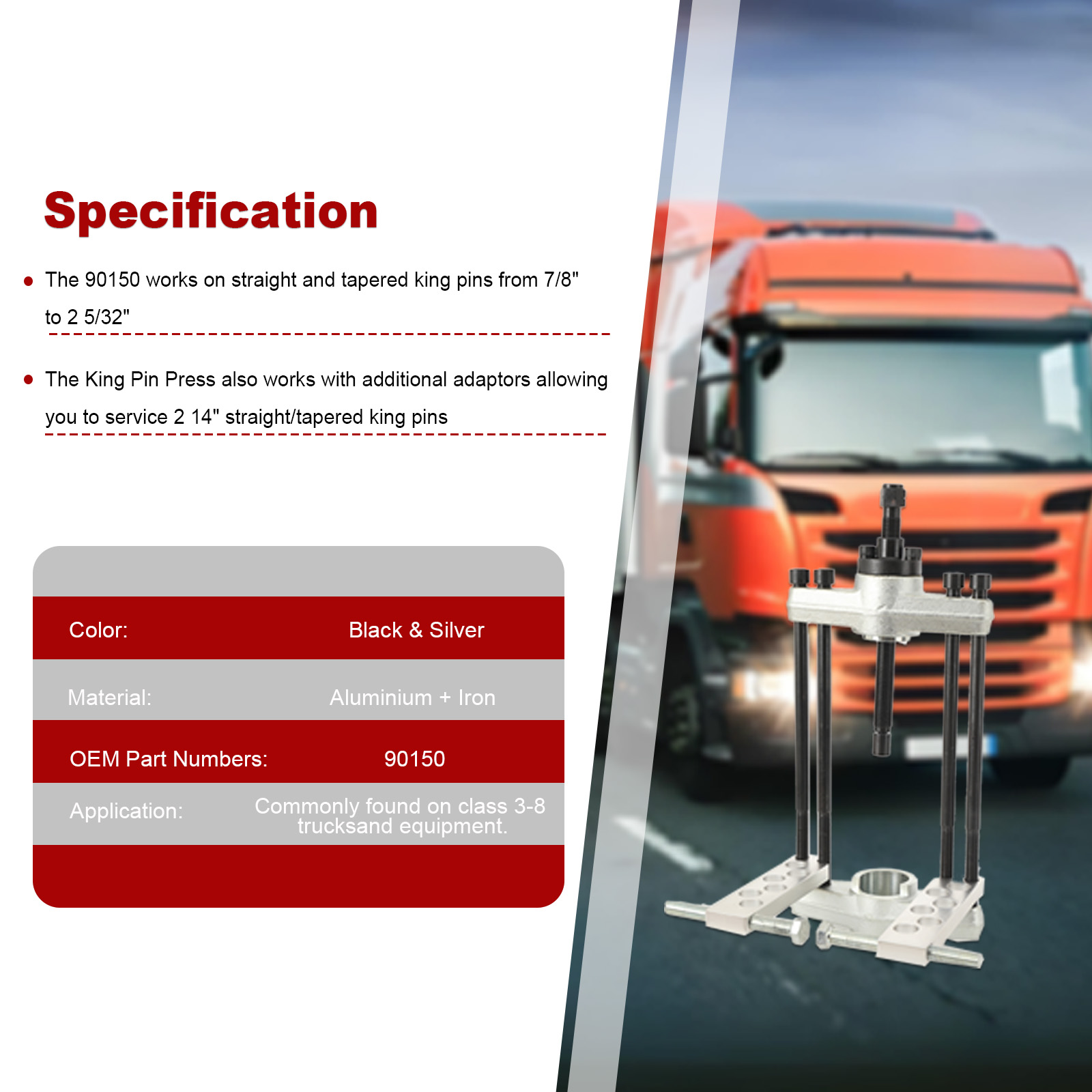 King Pin Press for Medium and  - Heavy Equipment Transport avis et prix
